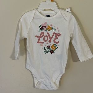 NWT Old Navy “Love” onsie, 3-6mo for baby girl
